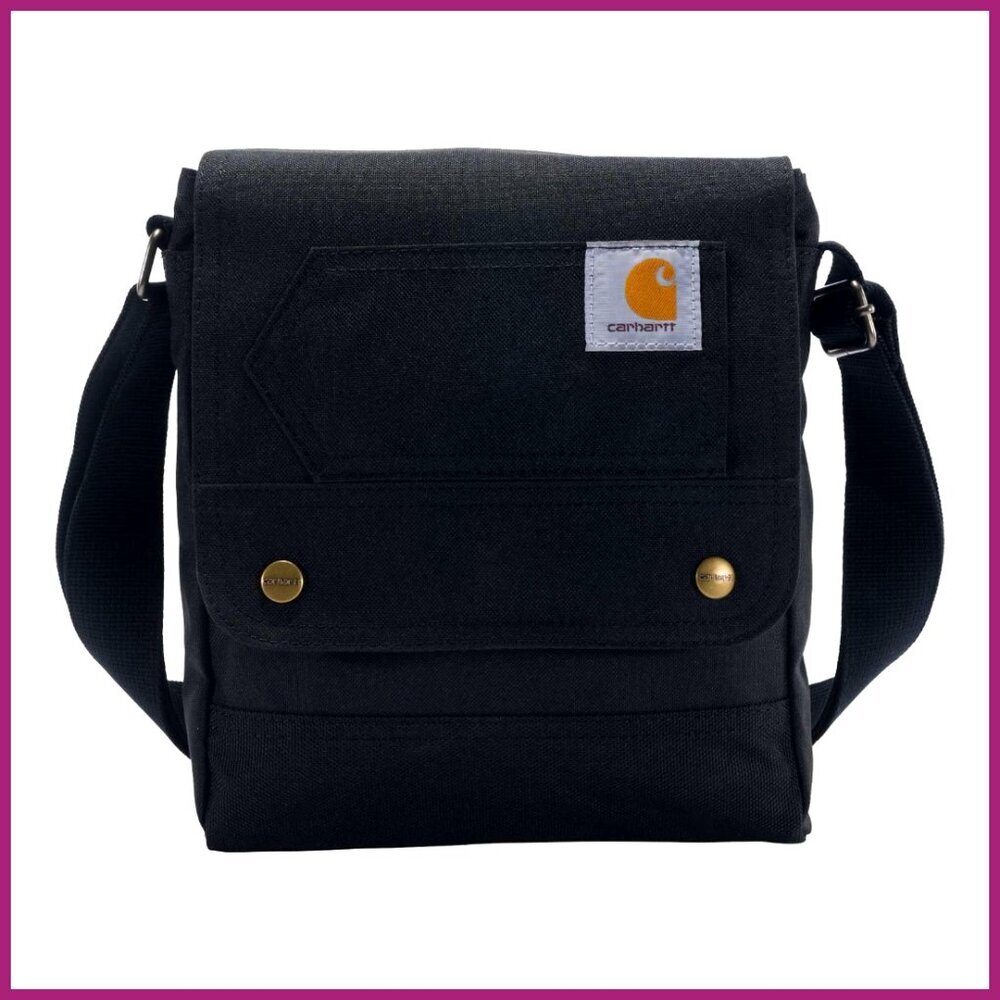 Durable Water-Repellent Crossbody Bag with Snap Closure, Adjustable Strap